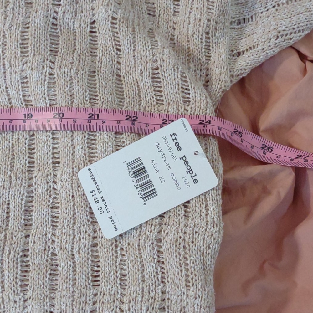 EUC Free People XS will fit XL Pretty In Pointelle - Picture 7 of 8